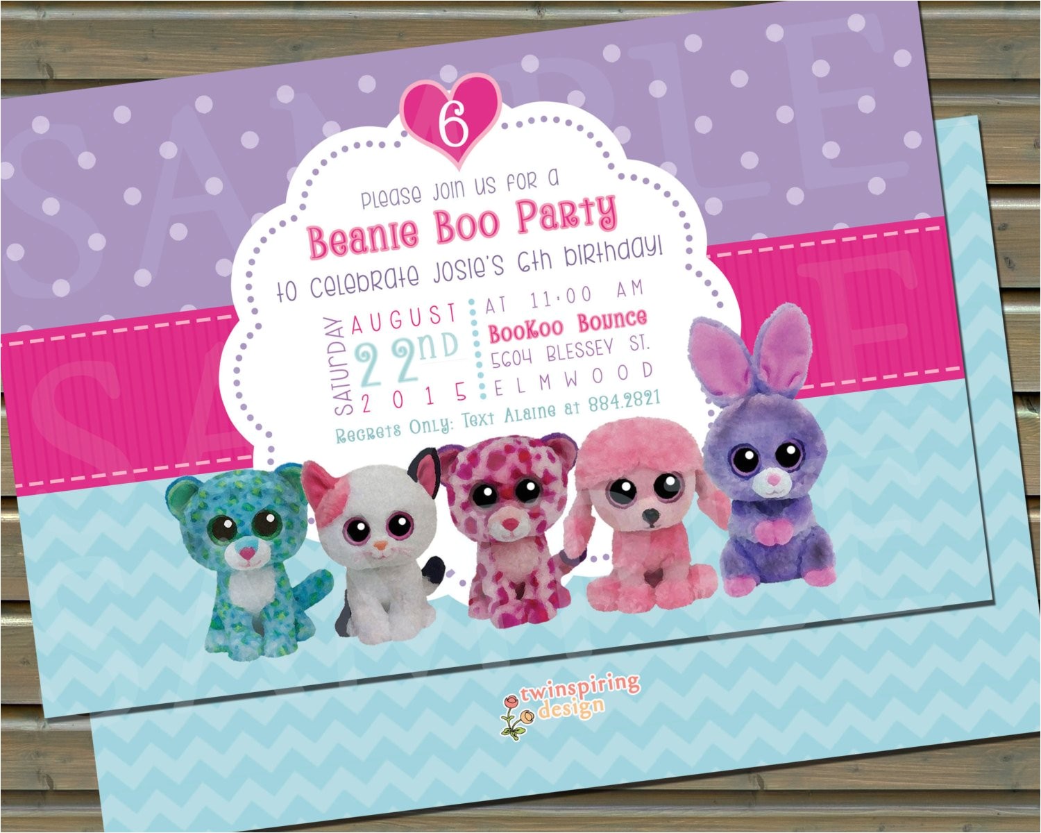 Beanie Boo Party Invitations Beanie Friends Birthday Party Invitation by Twinspiringdesign