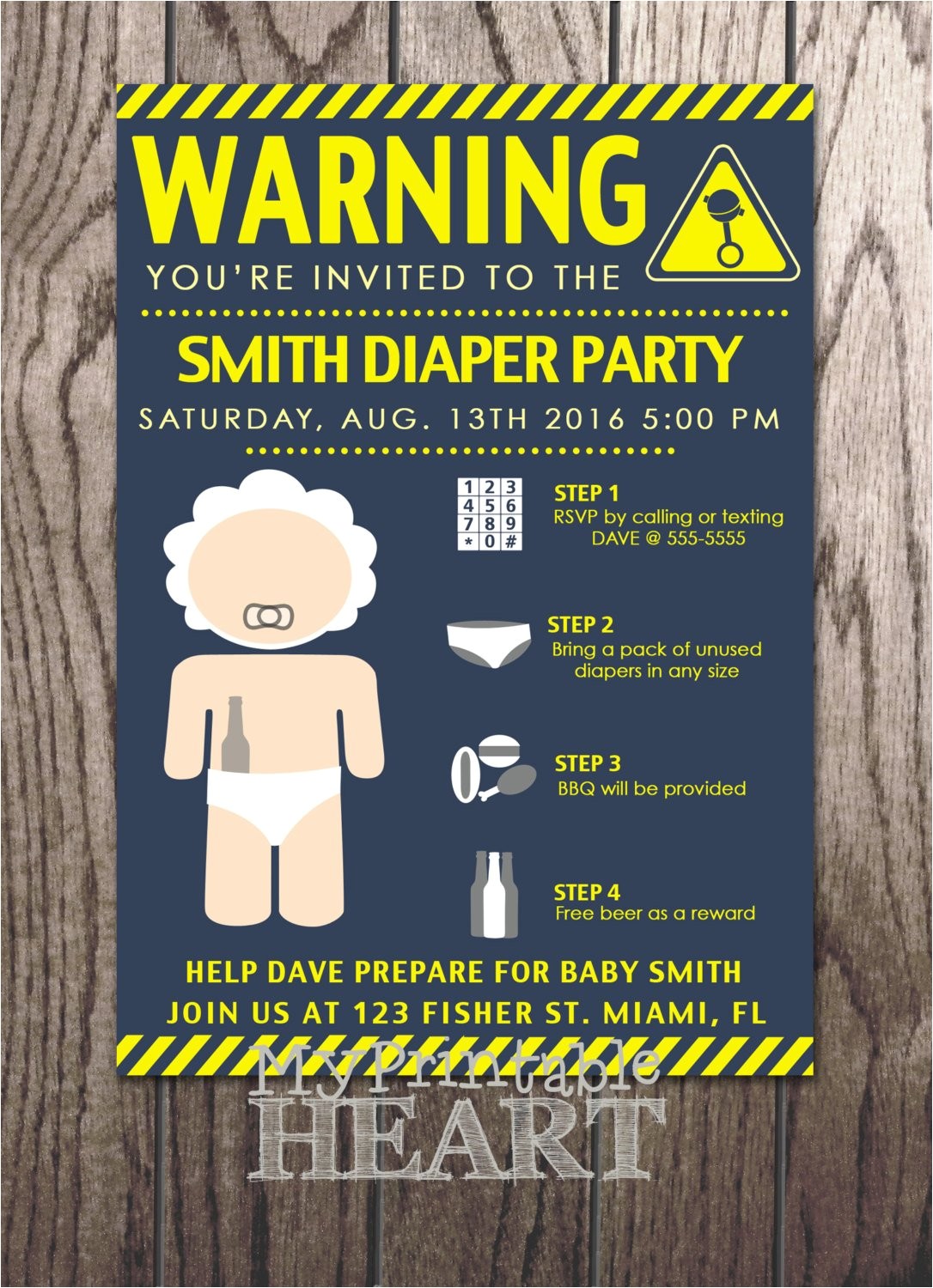 Beer and Diaper Party Invite Template Warning Beer and Diaper Party Invitation Beer and Diaper Party Invite Template Warning Beer and Diaper Party Invitation