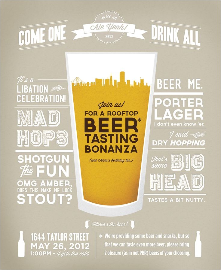 Beer Tasting Birthday Party Invitations Beer Tasting Invitation Flyers and Brochures Pinterest
