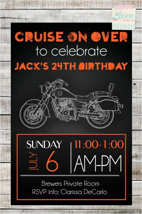 Biker Party Invitations Instant Download Diy Motorcycle Birthday Party by