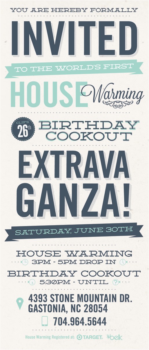 Birthday and Housewarming Party Invitation Housewarming Invitation Cdixondesign