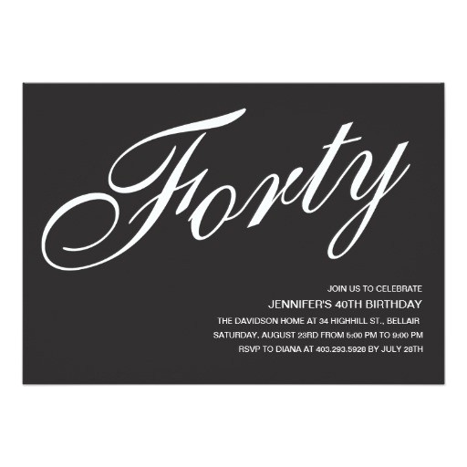 Black and White 40th Birthday Party Invitations Black and White 40th Birthday Invitations Zazzle