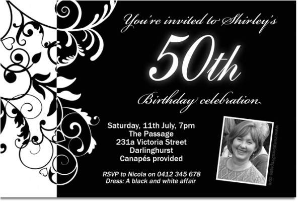 Black and White 40th Birthday Party Invitations Free Black and White Birthday Invitations Design Free