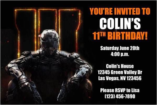 Black Ops Party Invitations Call Of Duty Invitations From General Prints