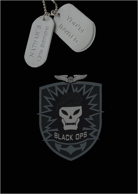 Black Ops Party Invitations Personalized Photo Invitations Cmartistry Personalized