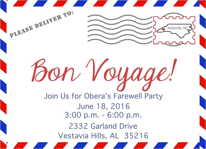 Bon Voyage Party Invitation Template 4104 Bon Voyage Invitation Poppyseed Paper