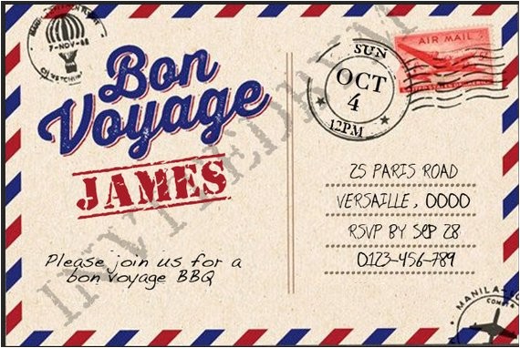 Bon Voyage Party Invitation Template Bon Voyage Party Invitation
