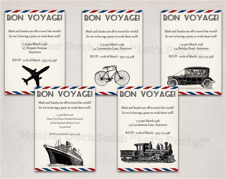 Bon Voyage Party Invitation Template Mother Duck Said Quot Lets Party Quot Bon Voyage