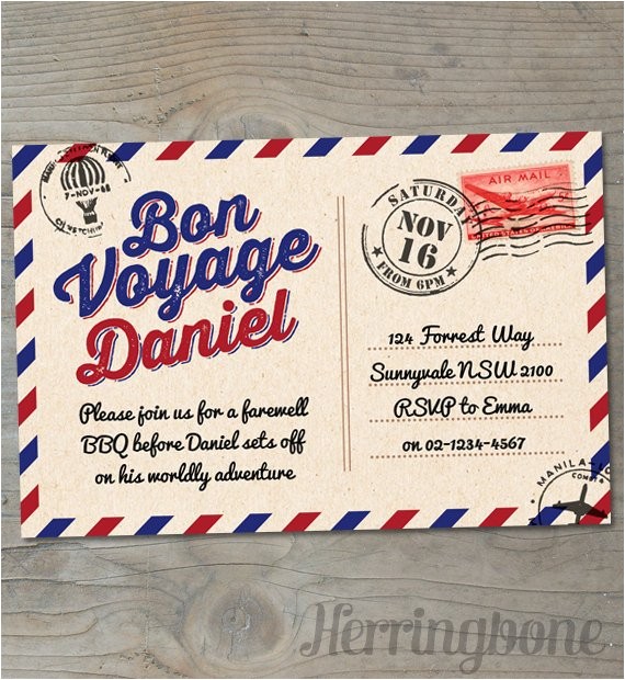 Bon Voyage Party Invitations Items Similar to Bon Voyage Farewell Printable Invitation