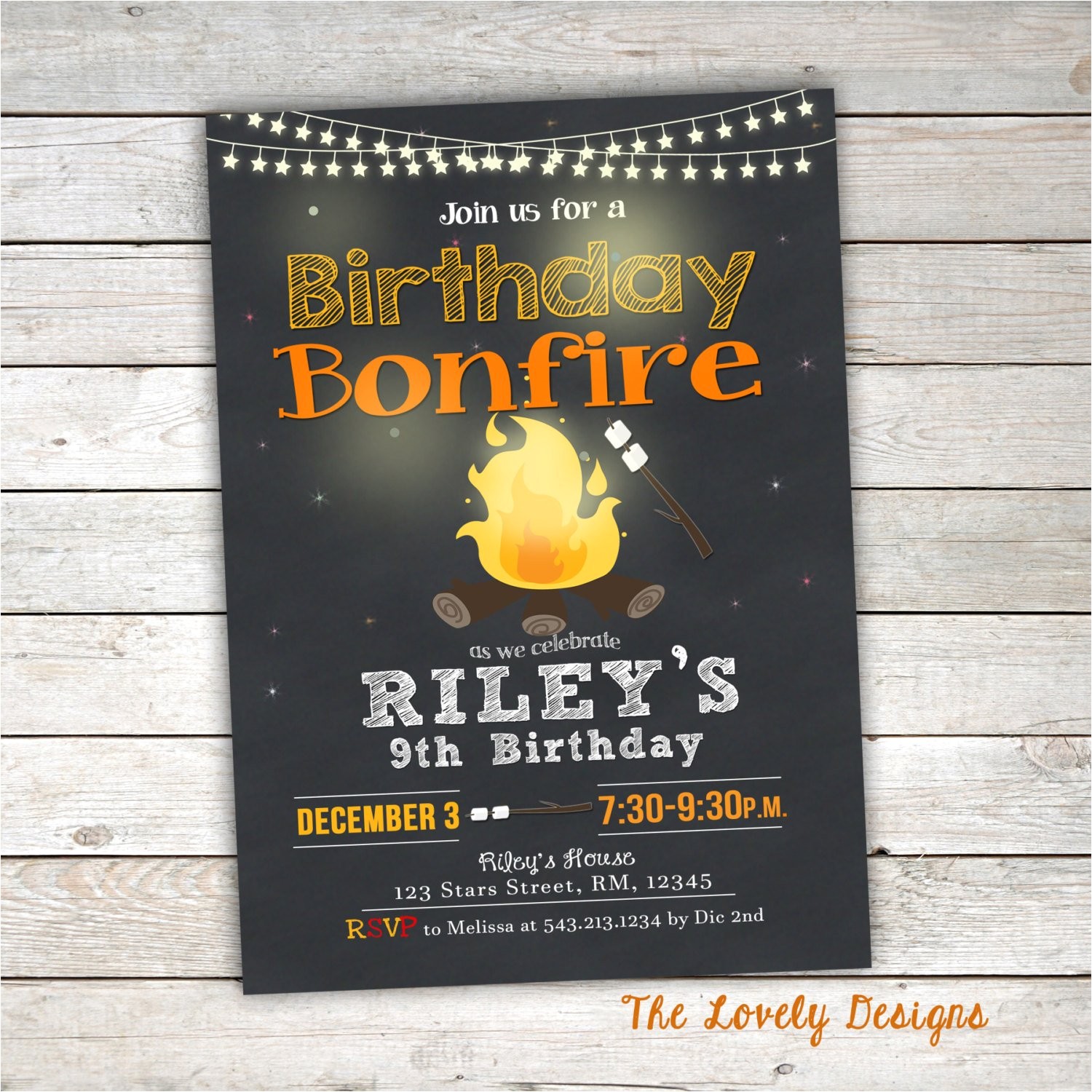 Bonfire Party Invitations Free Bonfire Birthday Invitation Camp Birthday Invitation Smores