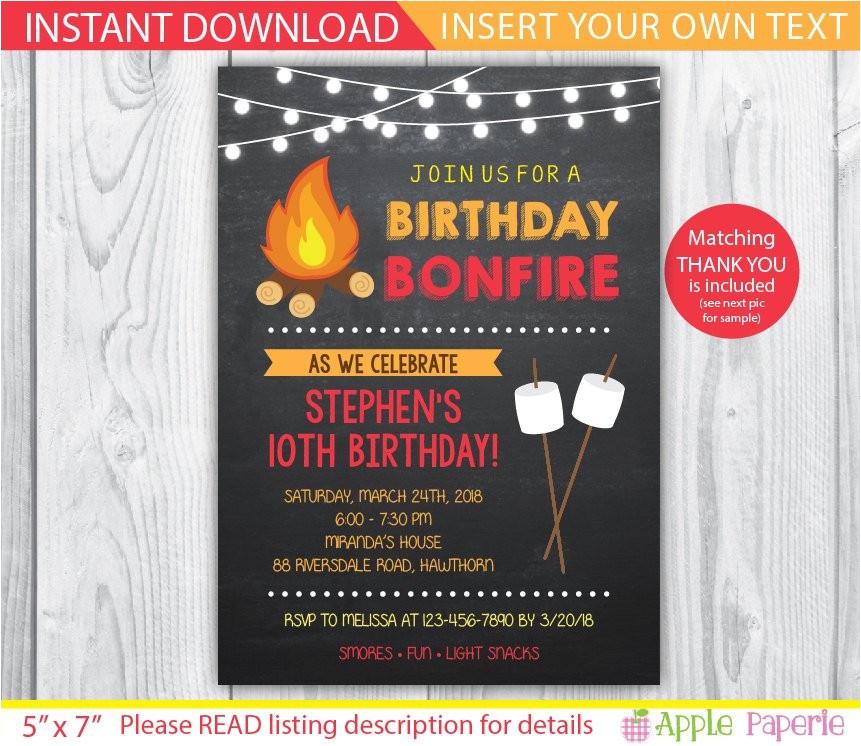 Bonfire Party Invitations Free Bonfire Invitation Camp Invitation Bonfire Party