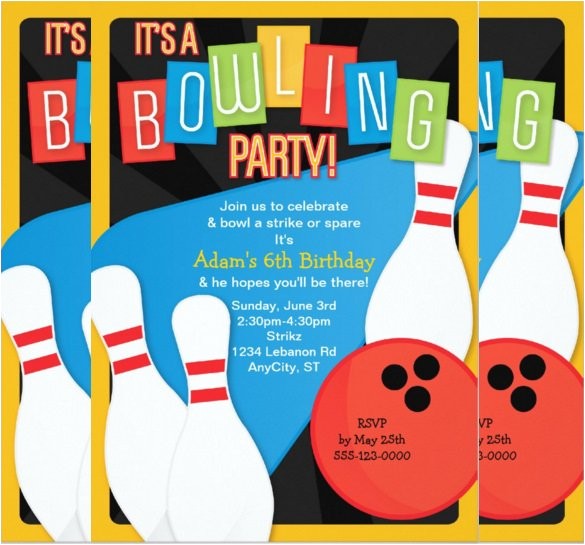 Bowling Party Invitation Template Word 21 Kids Invitation Templates Free Sample Example