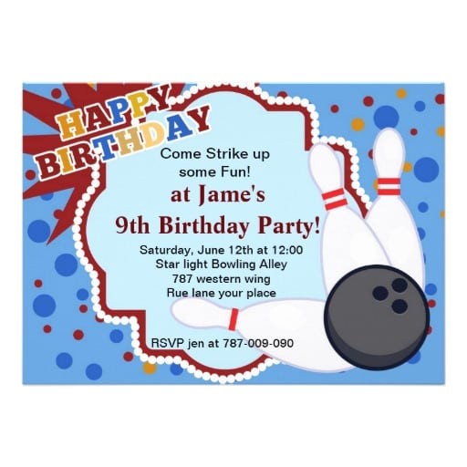 Bowling Party Invitation Template Word Free Bowling Birthday Invitation Template