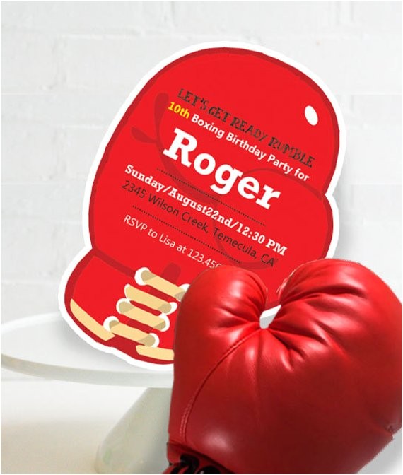 Boxing Party Invitations Boxing Invitation Boxing Birthday Boxing Invitation