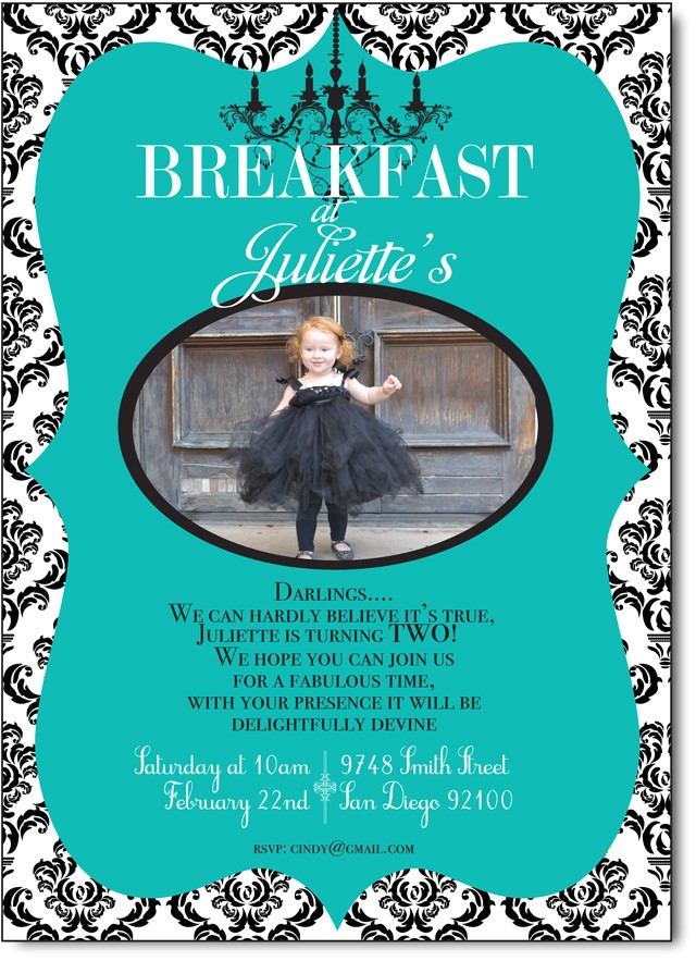 Breakfast at Tiffanys Party Invitations Breakfast at Tiffany 39 S Birthday Party sohosonnet