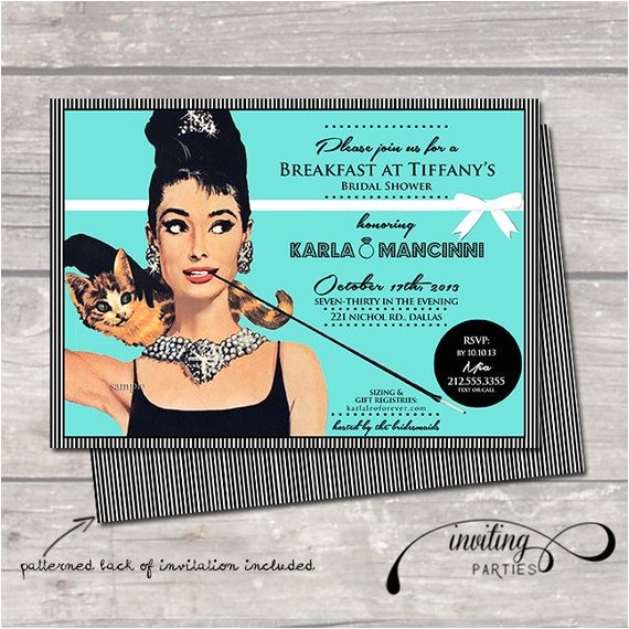 Breakfast at Tiffanys Party Invitations Breakfast at Tiffany 39 S Invitation Invite Tiffany and Co