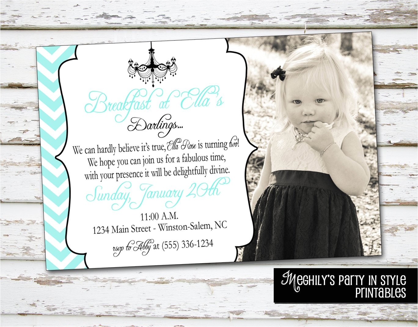 Breakfast at Tiffanys Party Invitations Breakfast at Tiffany 39 S Invitation with Photo