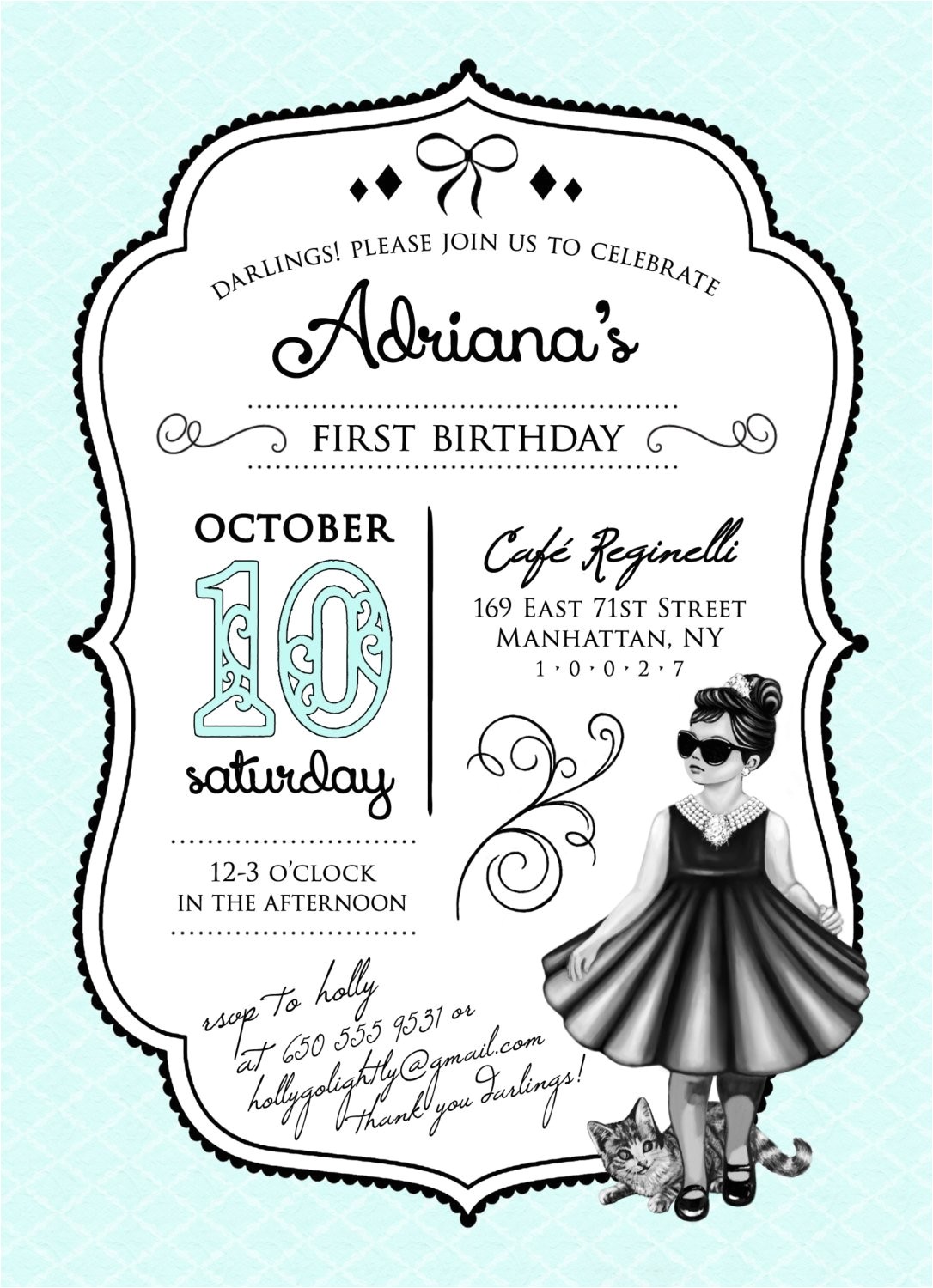 Breakfast at Tiffanys Party Invitations Breakfast at Tiffanys Birthday Invitation 5×7