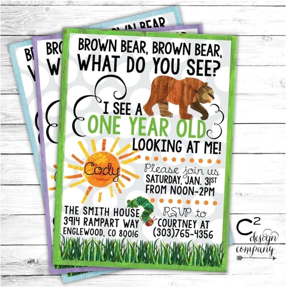 Brown Bear Brown Bear Birthday Party Invitations Brown Bear Brown Bear Birthday Invitation