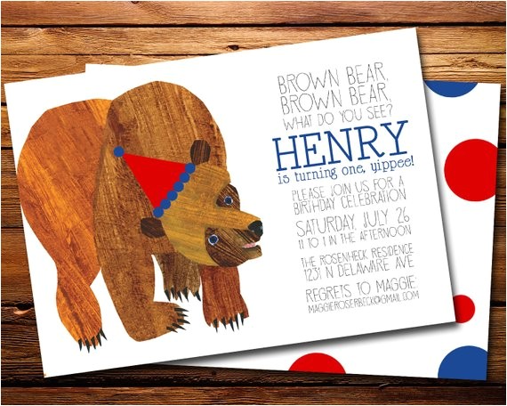 Brown Bear Brown Bear Birthday Party Invitations Brown Bear Brown Bear Birthday Party Invitation Brown Bear
