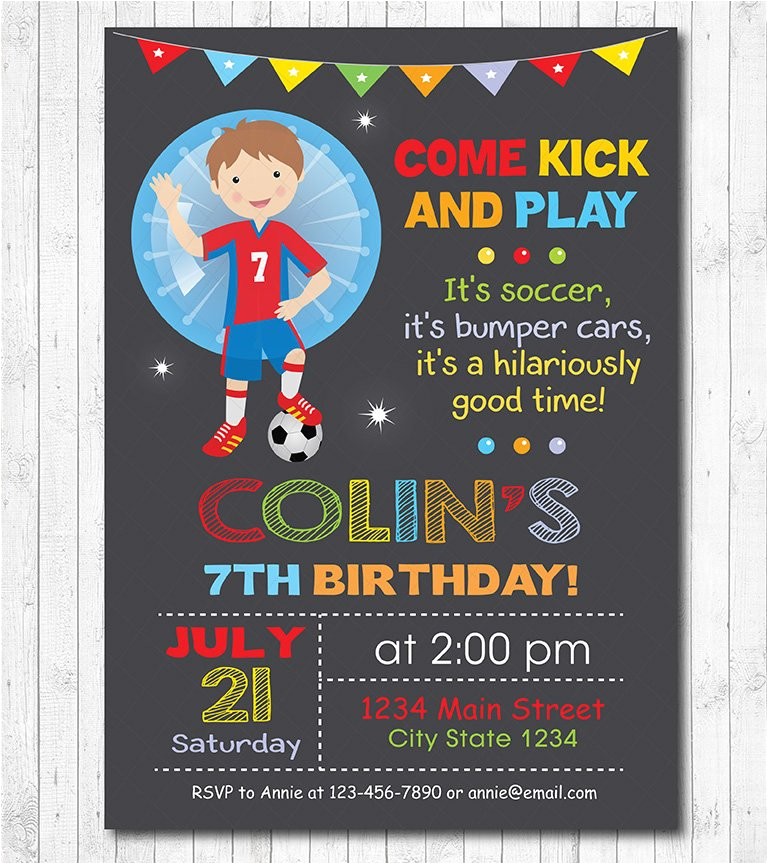Bubble soccer Party Invitations Bubble soccer Birthday Invitation Bubble soccer Invite