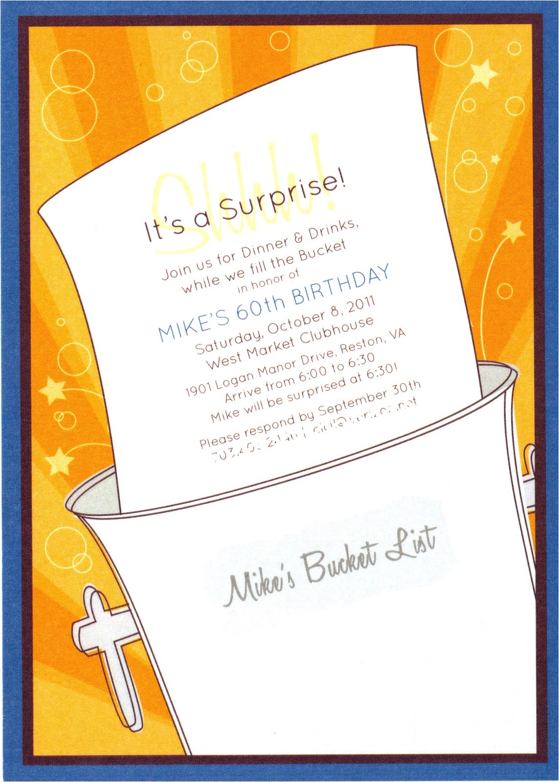 Bucket List Party Invitations Posh In A Pinch event Showcase Bucket List 60th