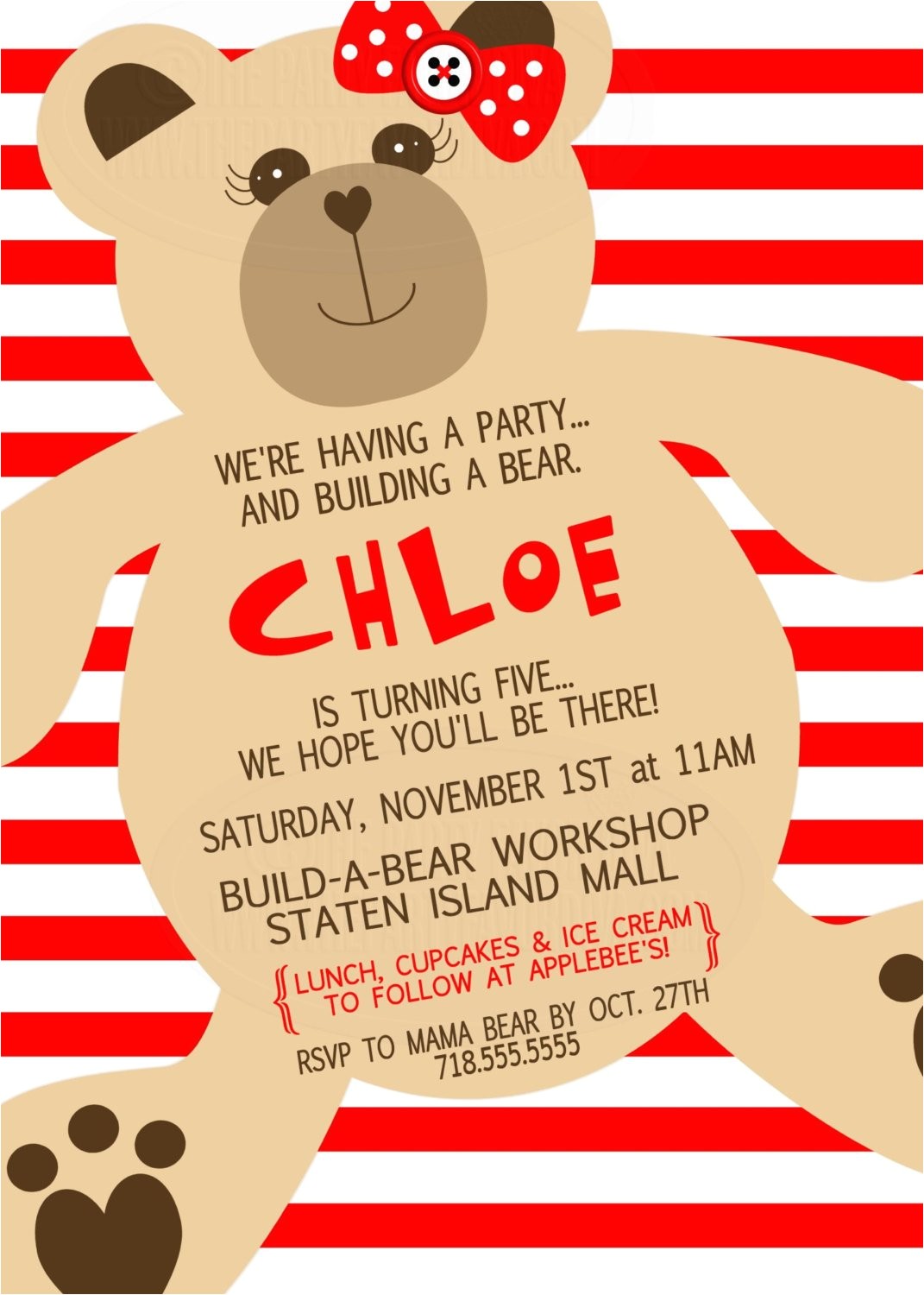 Build A Bear Party Invitations Printable Build A Bear Inspired Invitation Build A Bear by