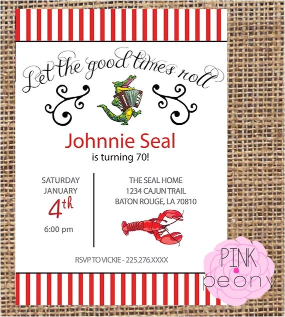 Cajun themed Party Invitations Cajun themed Birthday Party Invitation by Pinkpeonytx On Etsy