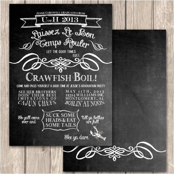 Cajun themed Party Invitations Items Similar to Cajun Crawfish Boil Invitations Unique