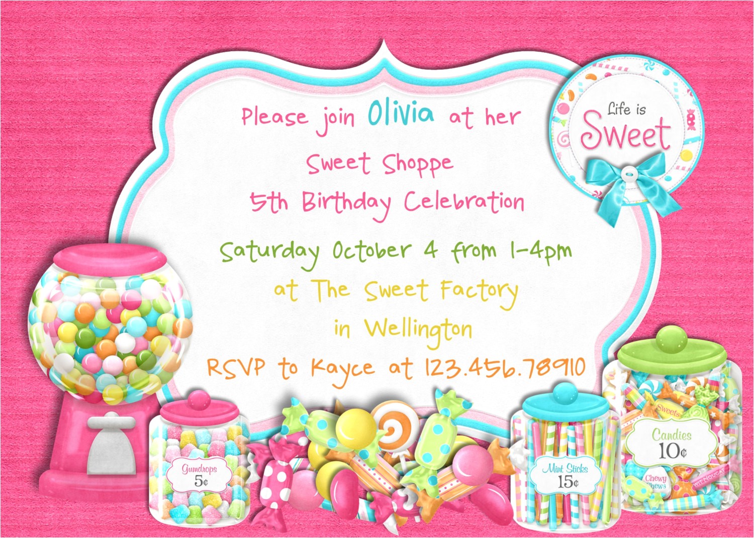 Candy themed Party Invitations Candy themed Birthday Party Invitations Dolanpedia