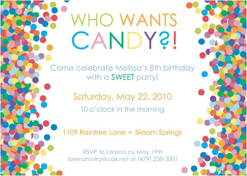 Candy themed Party Invitations Free Printable Candy themed Birthday Party Invitations