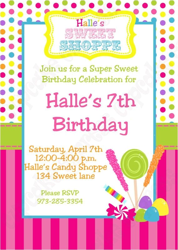 Candy themed Party Invitations Free Printable Chocolate theme Invitations for A Birthday
