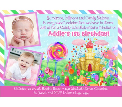 Candyland Birthday Party Invitation Ideas Candyland Birthday Invitations Ideas Bagvania Free