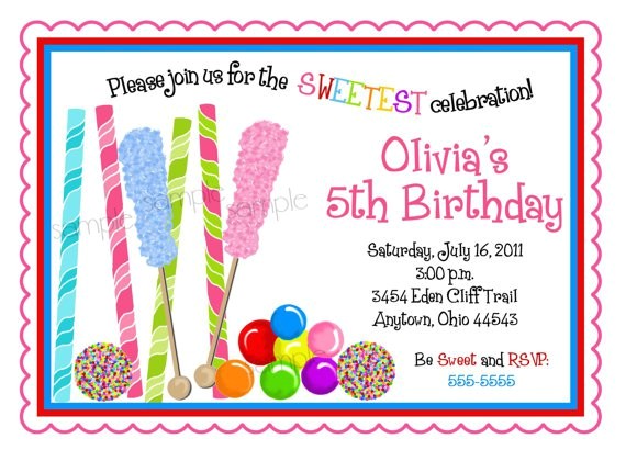 Candyland Birthday Party Invitation Ideas Candyland Party Invitation Wording
