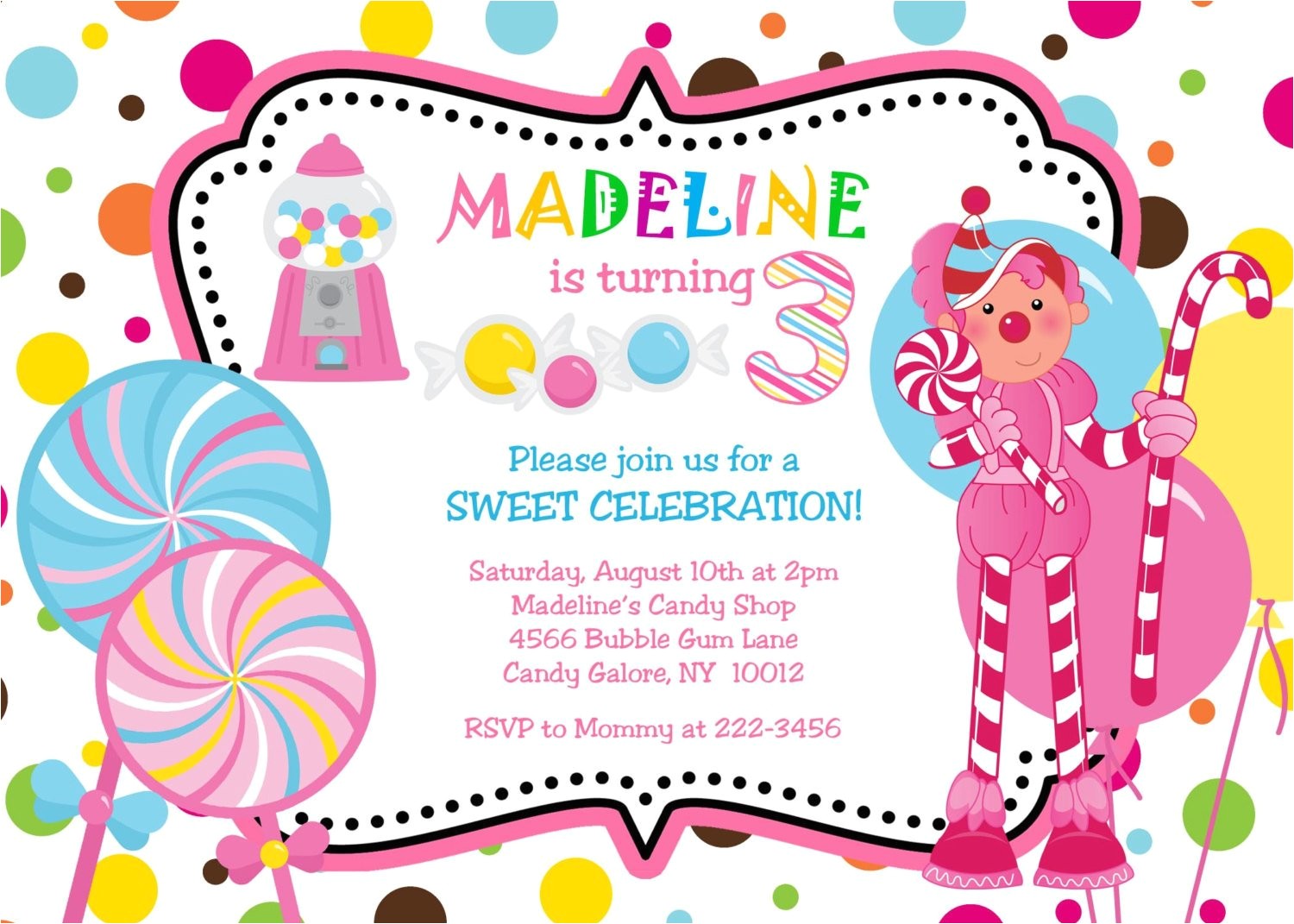 Candyland Birthday Party Invitation Ideas Candyland Party Invitations Cake Ideas and Designs