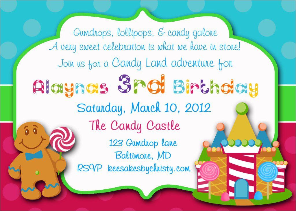 Candyland Party Invitation Wording Candyland Baby Shower Invitations Party Xyz