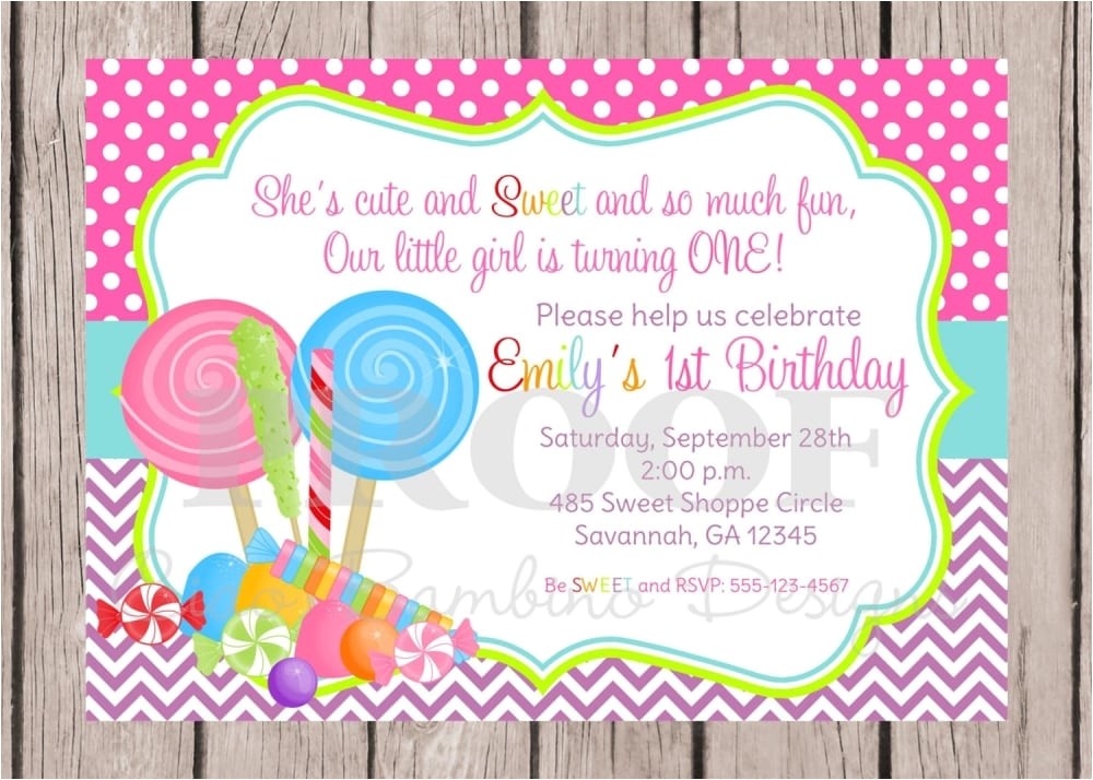 Candyland Party Invitation Wording Candyland Birthday Invitation