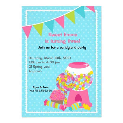 Candyland Party Invitation Wording Candyland Birthday Party Invitations