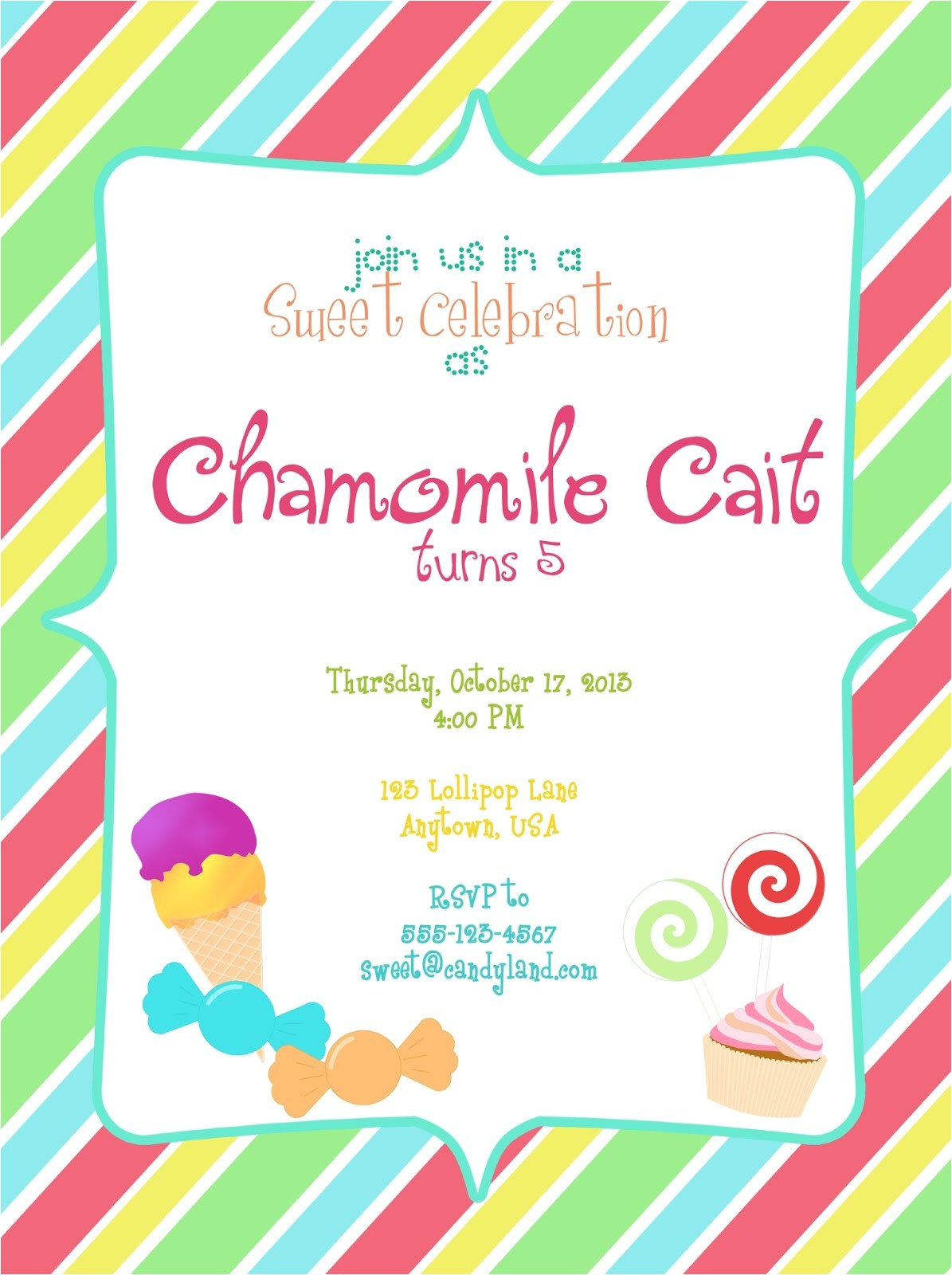 Candyland Party Invitation Wording I Make I Share Candyland Party Invitation
