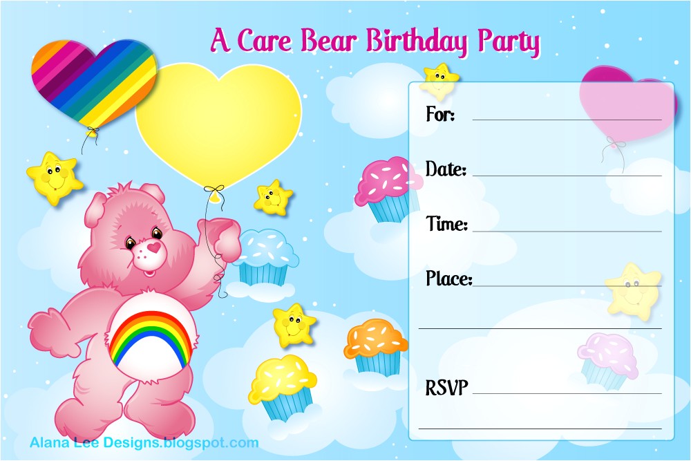 Care Bears Birthday Party Invitations Alana Lee Designs Custom Photo Products with Personality
