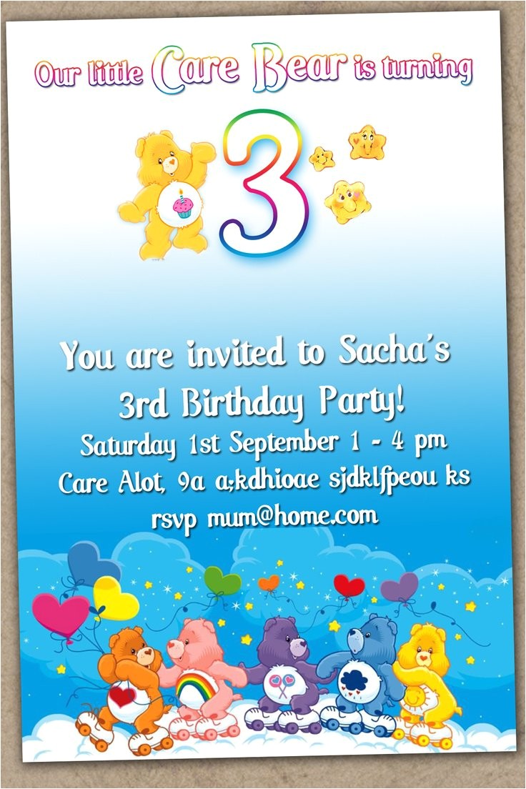 Care Bears Birthday Party Invitations Care Bear Birthday Invitations Best Party Ideas