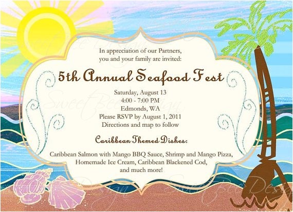 Caribbean Party Invitations Caribbean Beach Party Printable Invitation Birthday Baby