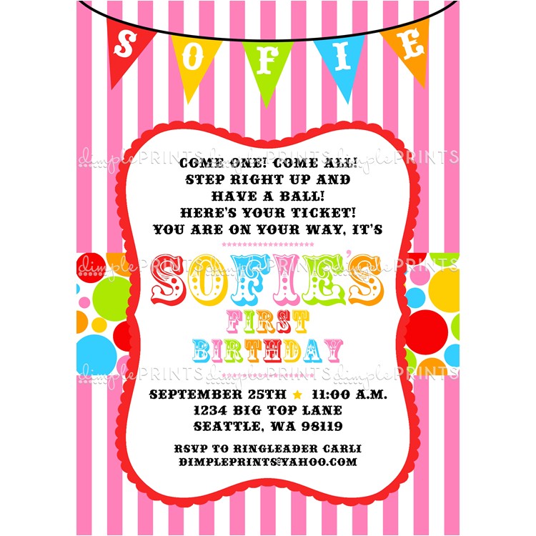 Carnival Party Invitation Wording Circus Carnival Birthday Printable Invite Dimple Prints Shop Carnival Party Invitation Wording Circus Carnival Birthday Printable Invite Dimple Prints Shop