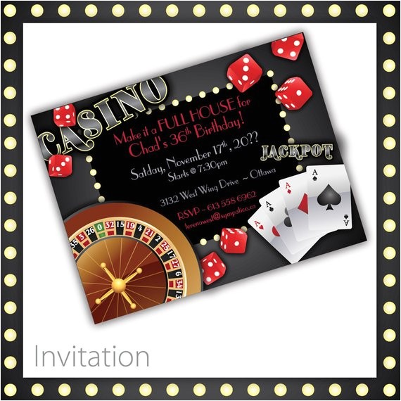 Casino theme Party Invitations Template Free Casino Invitations Casino Night Casino Birthday