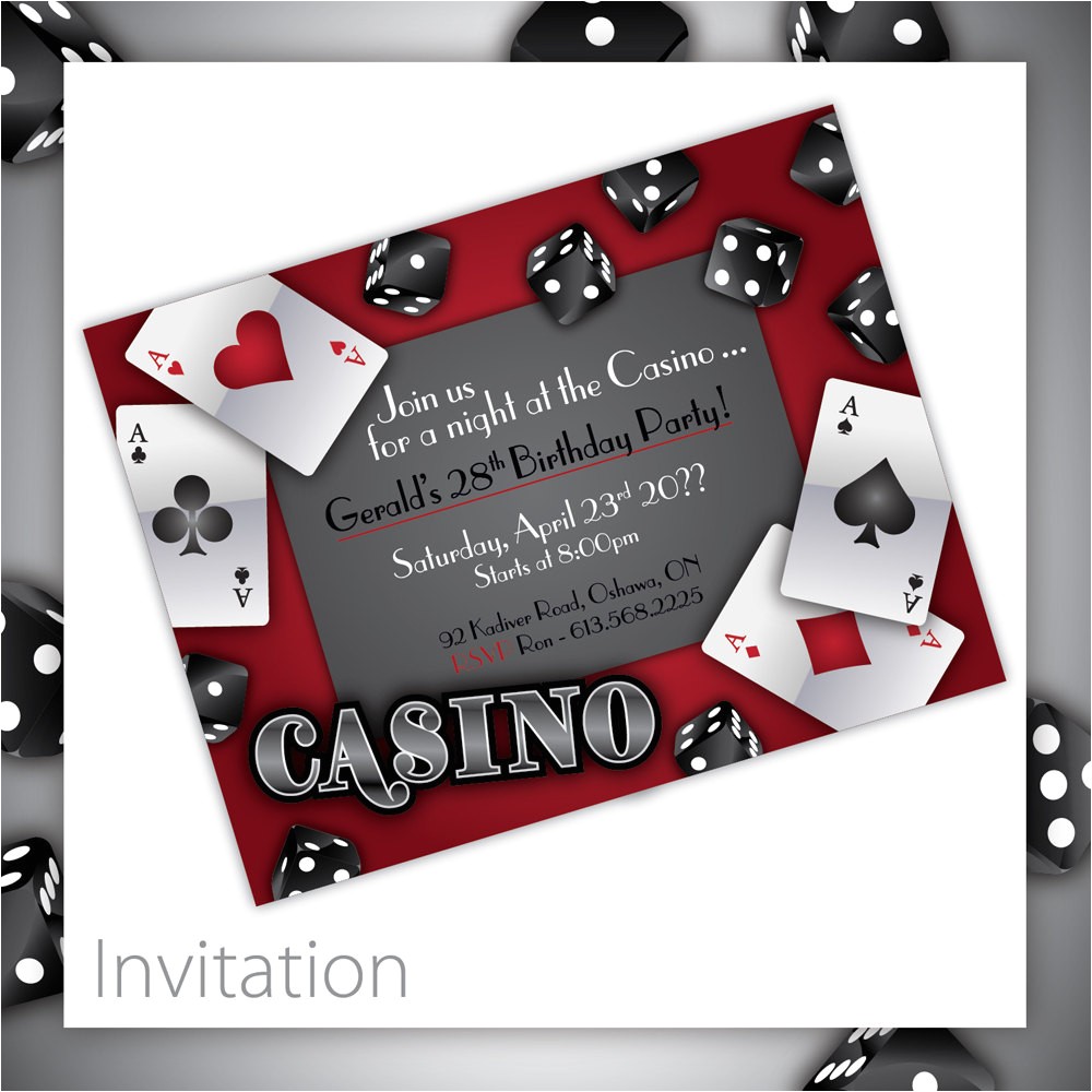 Casino theme Party Invitations Template Free Casino theme Party Invitations Cimvitation
