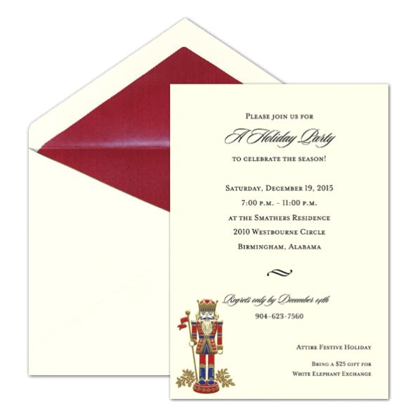 Caspari Christmas Party Invitations Caspari Nutcracker Embossed Foil Christmas Invitations