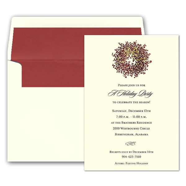 Caspari Christmas Party Invitations Caspari Pepperberry Embossed Foil Invitations Paperstyle