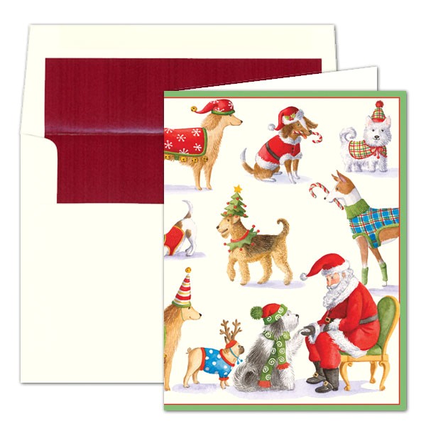 Caspari Christmas Party Invitations Caspari Waiting for Santa Christmas Cards Paperstyle