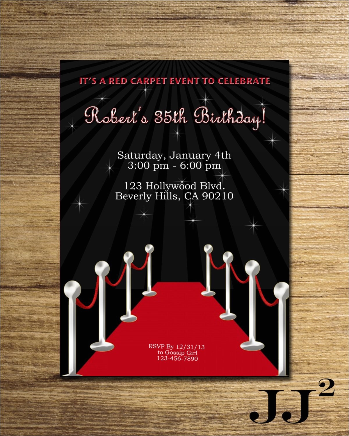 Celebrity Party Invitations Red Carpet Birthday Party Invitation Glam Hollywood