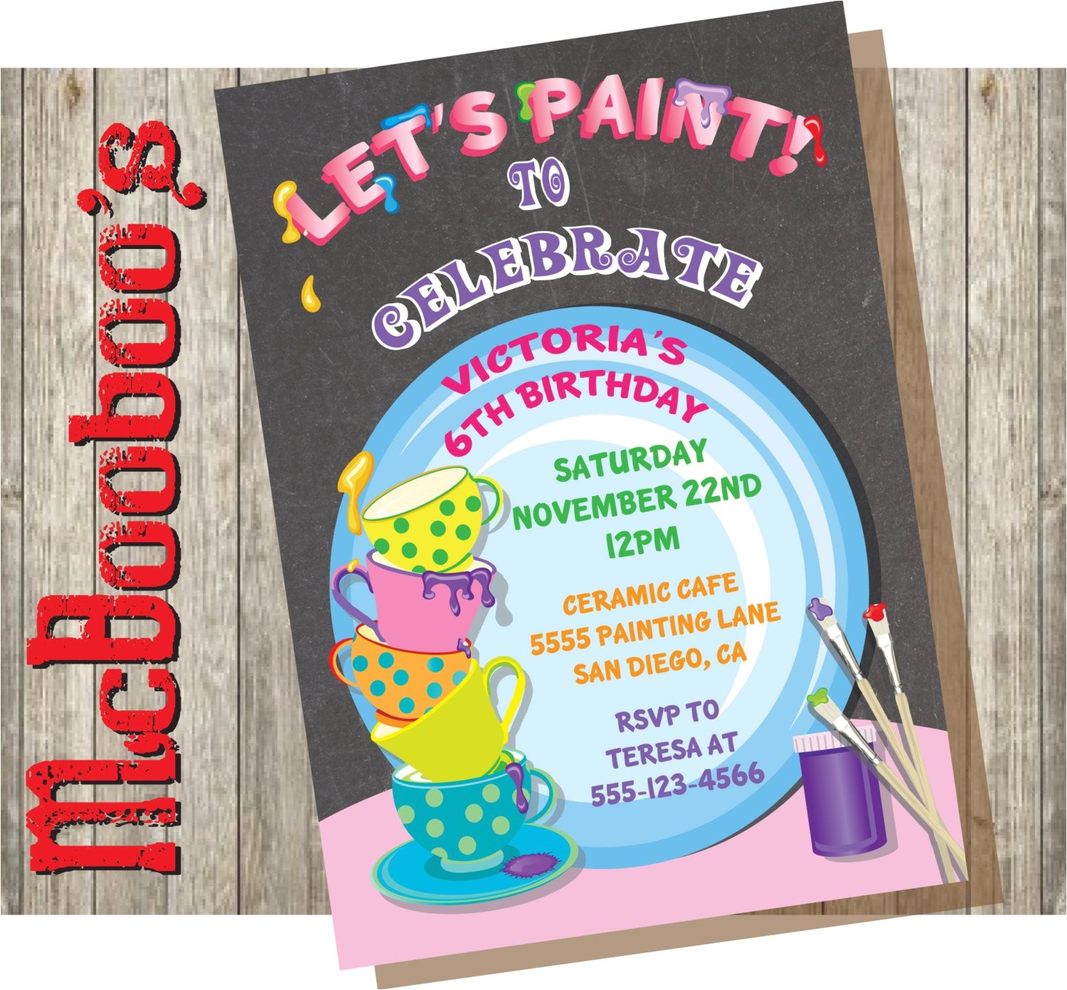 Ceramic Party Invitations Ceramic Pottery Painting Party Invitations